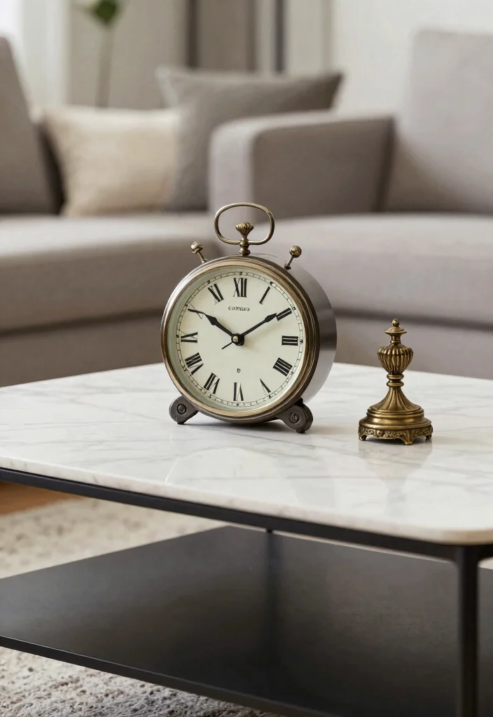 16 Minimal Coffee Table Decor Ideas With Simple Elegance - 14. The Vintage Touch 1