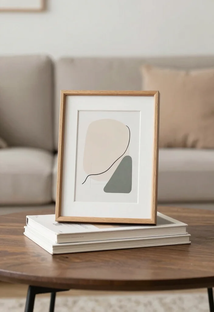 16 Minimal Coffee Table Decor Ideas With Simple Elegance - 9. Minimalist Artwork 1