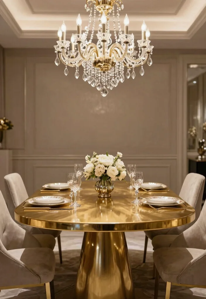 16 Painted Dining Room Table Ideas With Creative Color 52 16 Painted Dining Room Table Ideas With Creative Color - 12. Elegant Metallic Finish 1