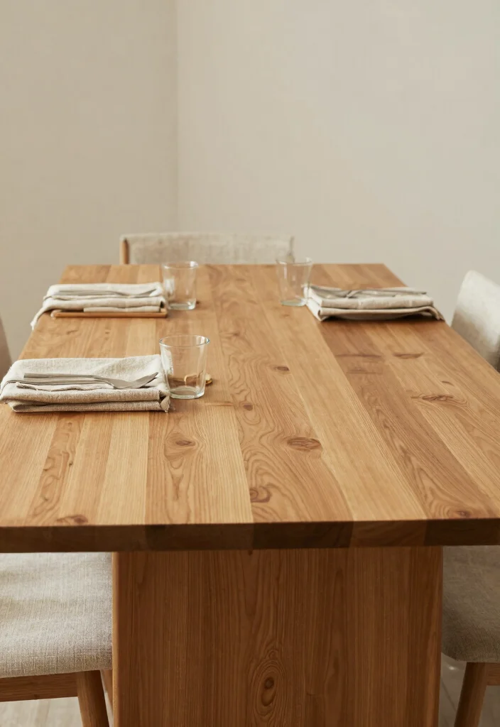 16 Painted Dining Room Table Ideas With Creative Color 63 16 Painted Dining Room Table Ideas With Creative Color - 13. Minimalist Natural Wood 1