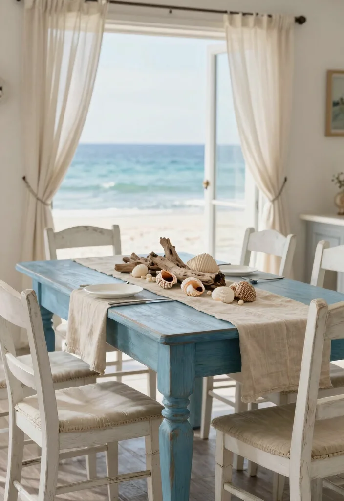 16 Painted Dining Room Table Ideas With Creative Color 12 16 Painted Dining Room Table Ideas With Creative Color - 2. Vintage Blue Charm 1