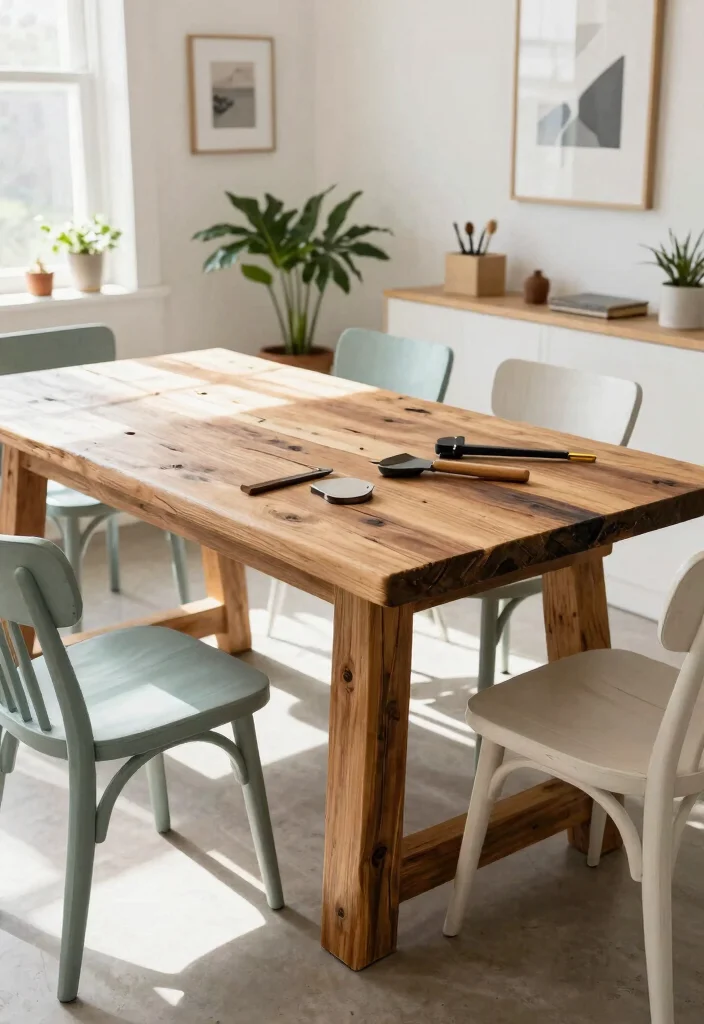 16 Sleek Dining Table Ideas With Modern Minimal Style 40 16 Sleek Dining Table Ideas With Modern Minimal Style - 10. DIY Dining Table Project 1