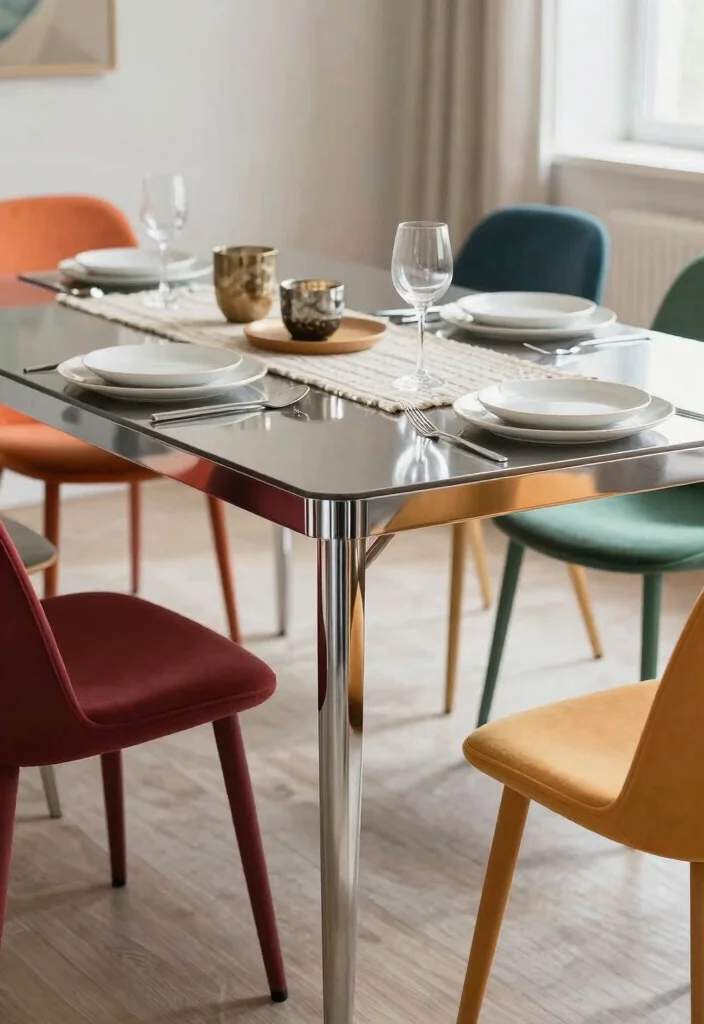 16 Sleek Dining Table Ideas With Modern Minimal Style 51 16 Sleek Dining Table Ideas With Modern Minimal Style - 11. Sleek Metal Dining Table 1