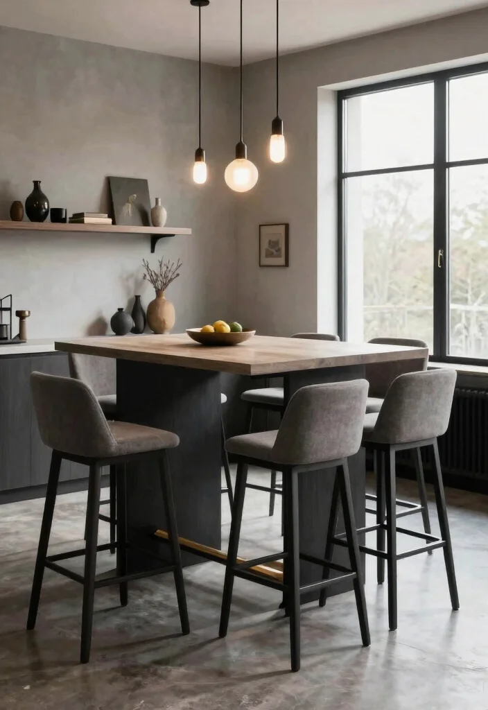16 Sleek Dining Table Ideas With Modern Minimal Style 62 16 Sleek Dining Table Ideas With Modern Minimal Style - 12. Bar-Height Dining Table 1