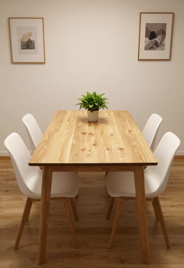 16 Sleek Dining Table Ideas With Modern Minimal Style 12 16 Sleek Dining Table Ideas With Modern Minimal Style - 2. Minimalist Wooden Table 1