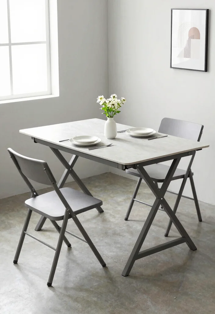 16 Sleek Dining Table Ideas With Modern Minimal Style 13 16 Sleek Dining Table Ideas With Modern Minimal Style - 3. Foldable Dining Table 1