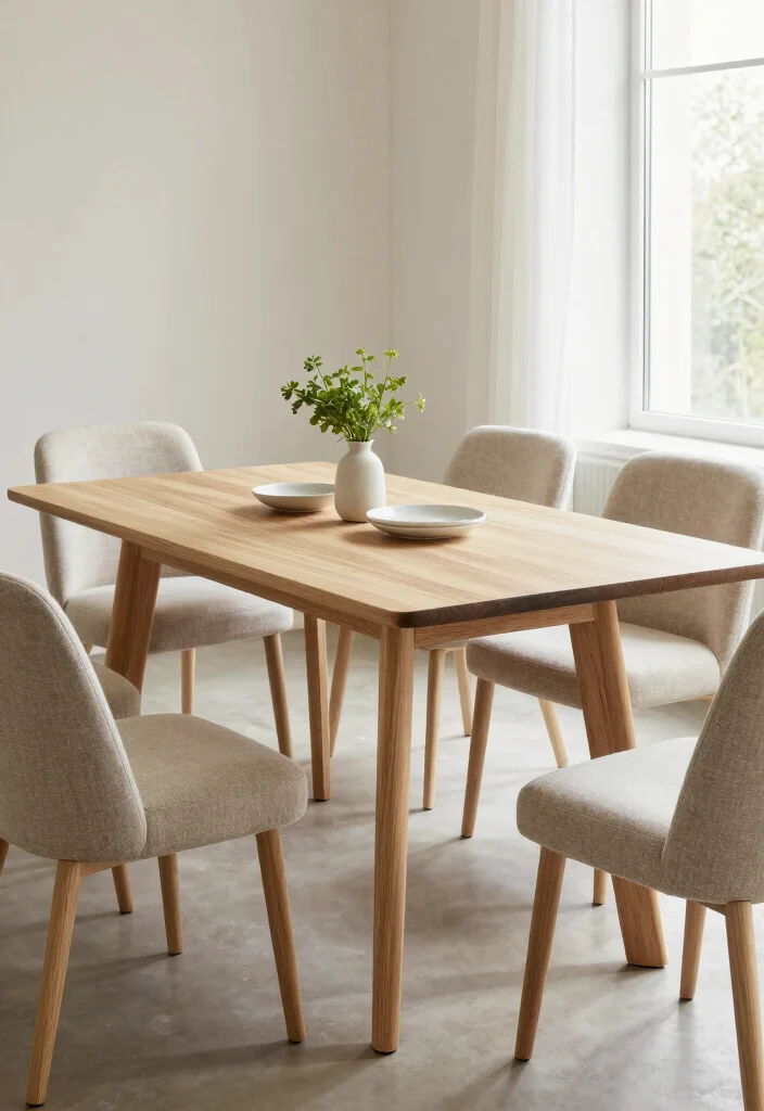 16 Sleek Dining Table Ideas With Modern Minimal Style 27 16 Sleek Dining Table Ideas With Modern Minimal Style - 7. Scandinavian-Inspired Dining Table 1
