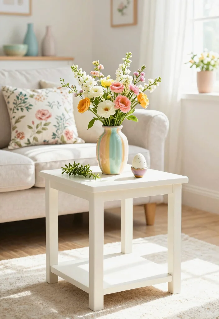 16 Square Side Table Decor Living Room Ideas That Shine - 11. Seasonal Decor Updates 1