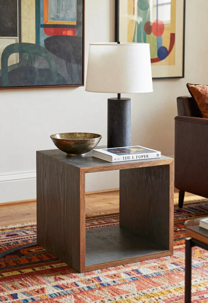 16 Square Side Table Decor Living Room Ideas That Shine - 16. Eclectic Mix of Styles 1