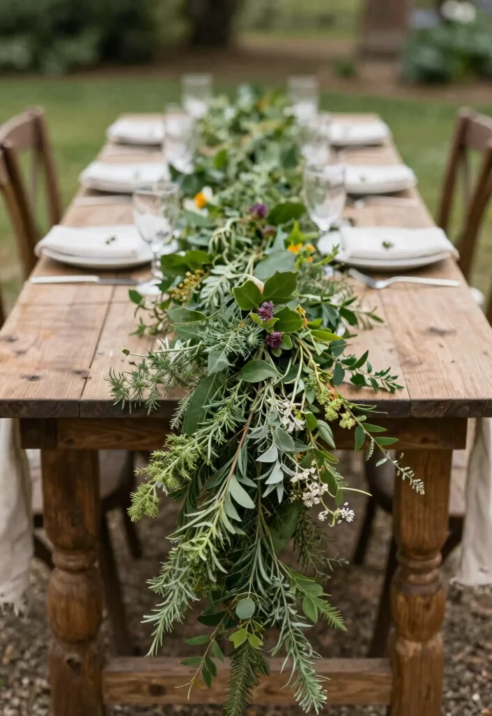 16 Wedding Dining Table Set Up Ideas That Impress Guests - 11. Natural Greenery Garlands 1
