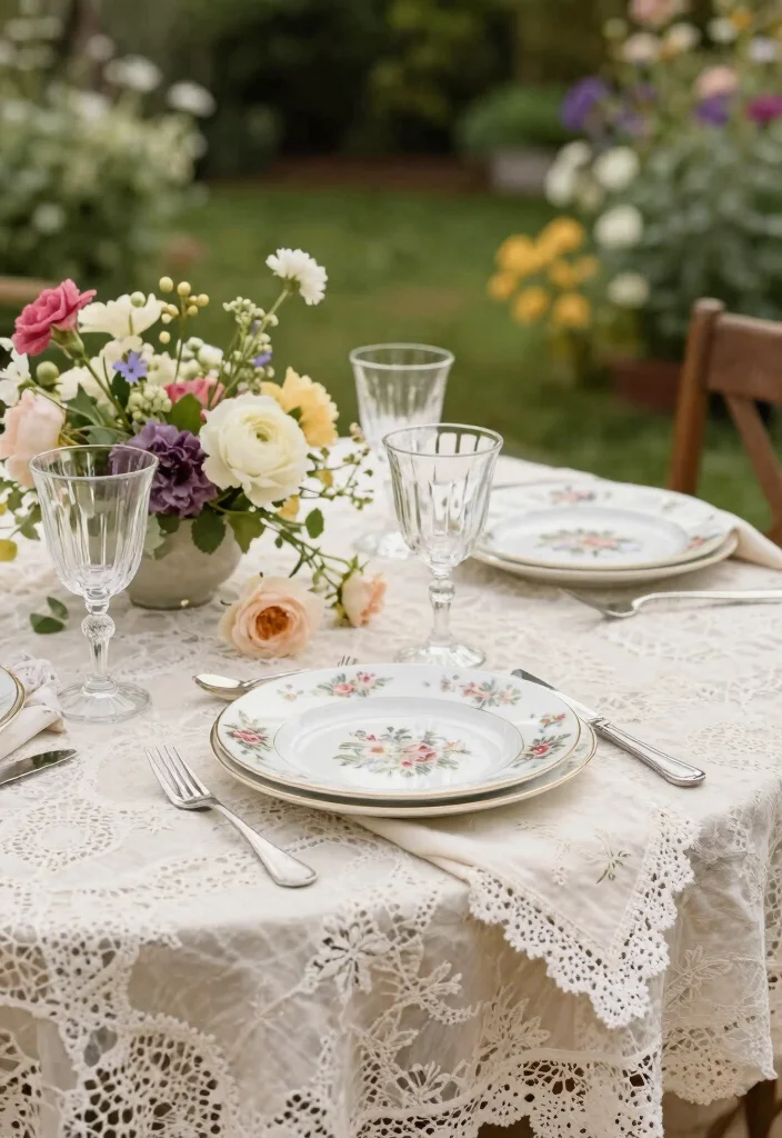 16 Wedding Dining Table Set Up Ideas That Impress Guests - 2. Vintage Lace Accents 1