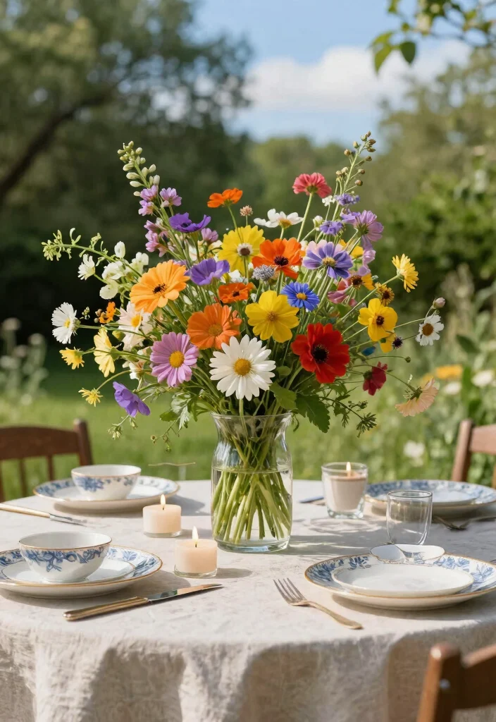 16 Wedding Dining Table Set Up Ideas That Impress Guests - 4. Whimsical Flower Arrangements 1
