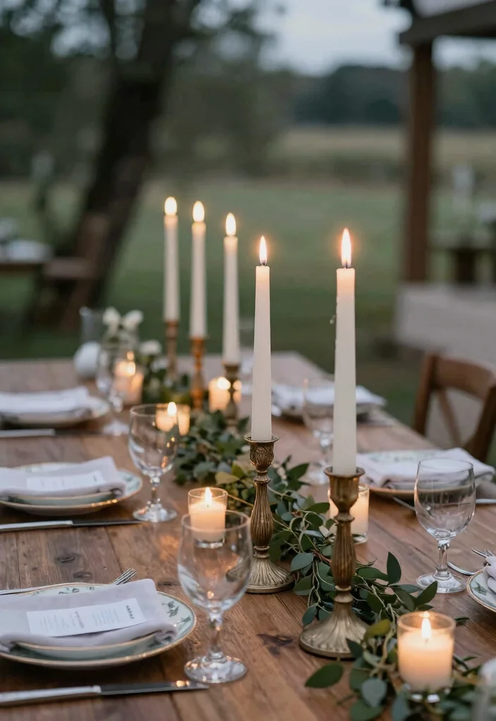 16 Wedding Dining Table Set Up Ideas That Impress Guests - 5. Elegant Candle Displays 1
