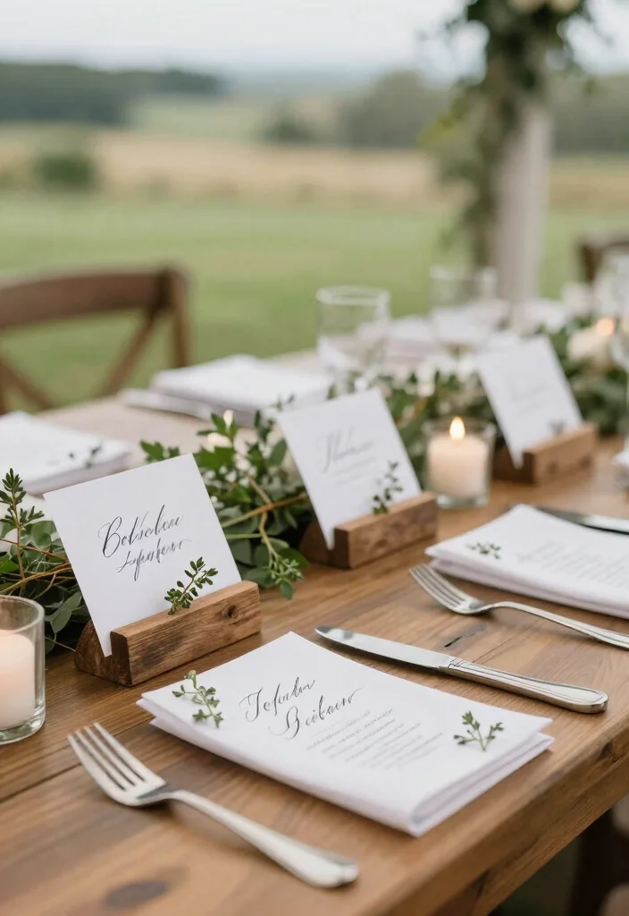16 Wedding Dining Table Set Up Ideas That Impress Guests - 6. Personal Touches with Place Cards 1