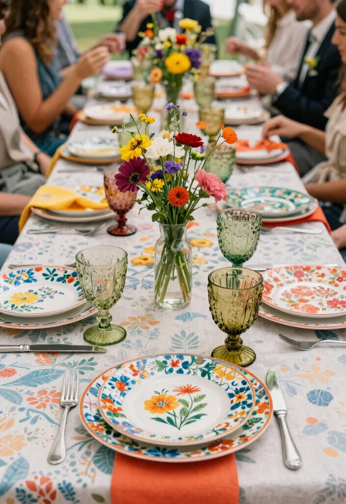 16 Wedding Dining Table Set Up Ideas That Impress Guests - 9. Mix and Match Tableware 1