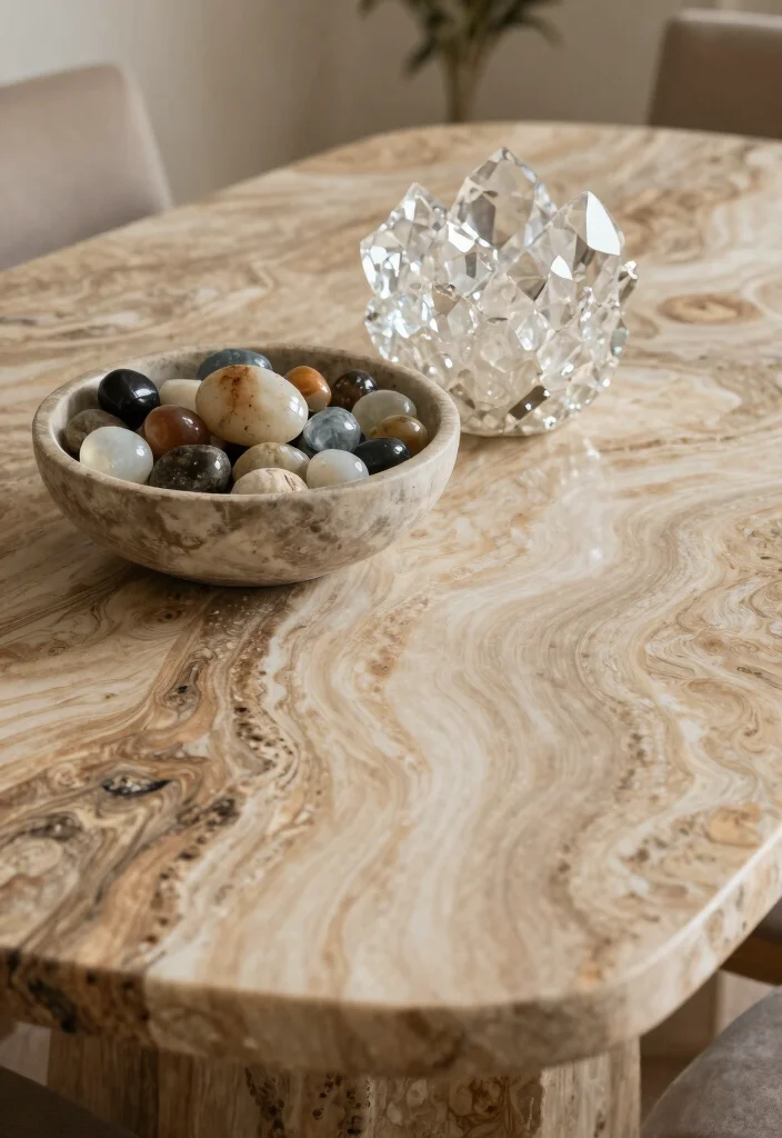 17 Aesthetic Dining Table Ideas With Pinterest Worthy Vibes 42 17 Aesthetic Dining Table Ideas With Pinterest Worthy Vibes - 12. Use of Natural Stones and Crystals 1