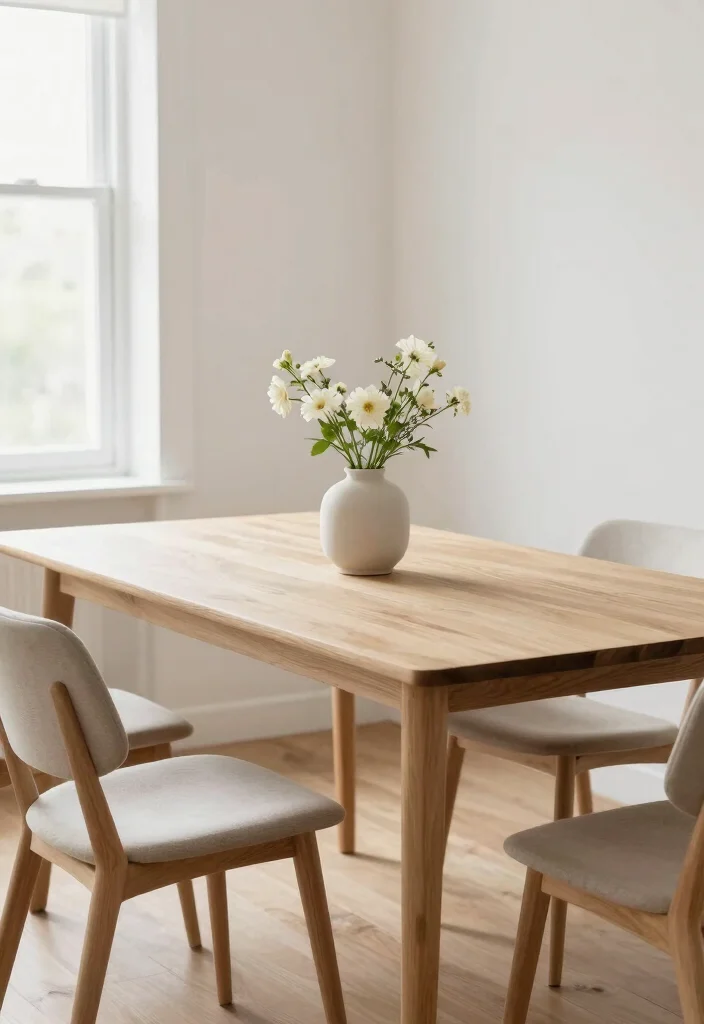 17 Dining Room Wood Table Ideas With Natural Beauty - 12. Scandinavian Inspired Wood Table 1