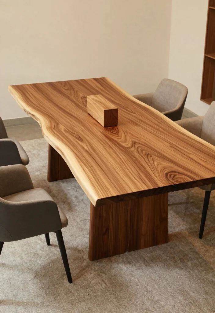 17 Dining Room Wood Table Ideas With Natural Beauty - 2. Live Edge Wood Table 1