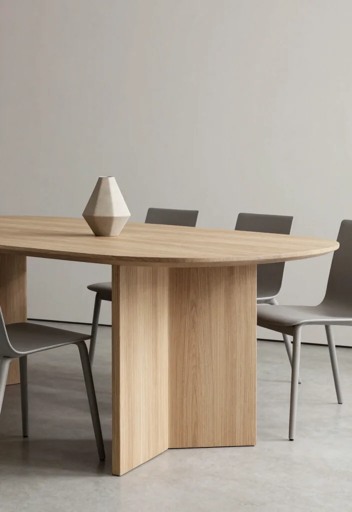 17 Dining Room Wood Table Ideas With Natural Beauty - 4. Modern Minimalist Wooden Table 1