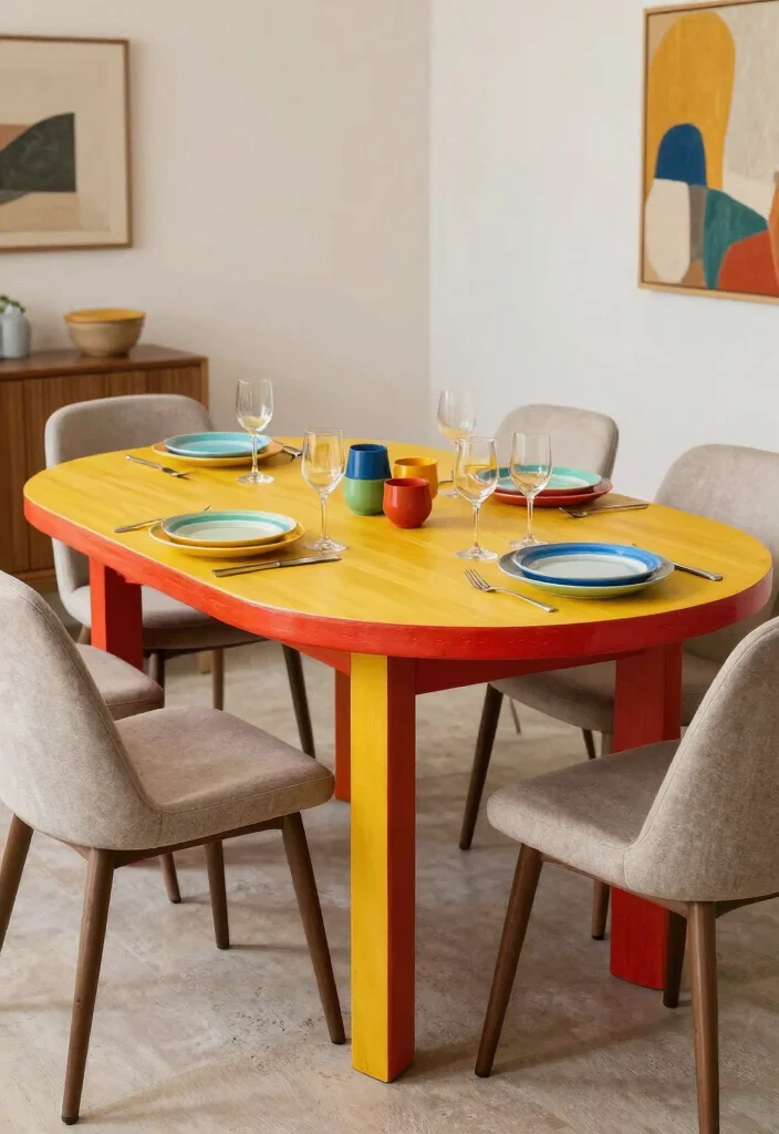 17 Dining Table Oval Ideas With Soft Elegant Lines 30 17 Dining Table Oval Ideas With Soft Elegant Lines - 10. Bold Painted Finishes 1