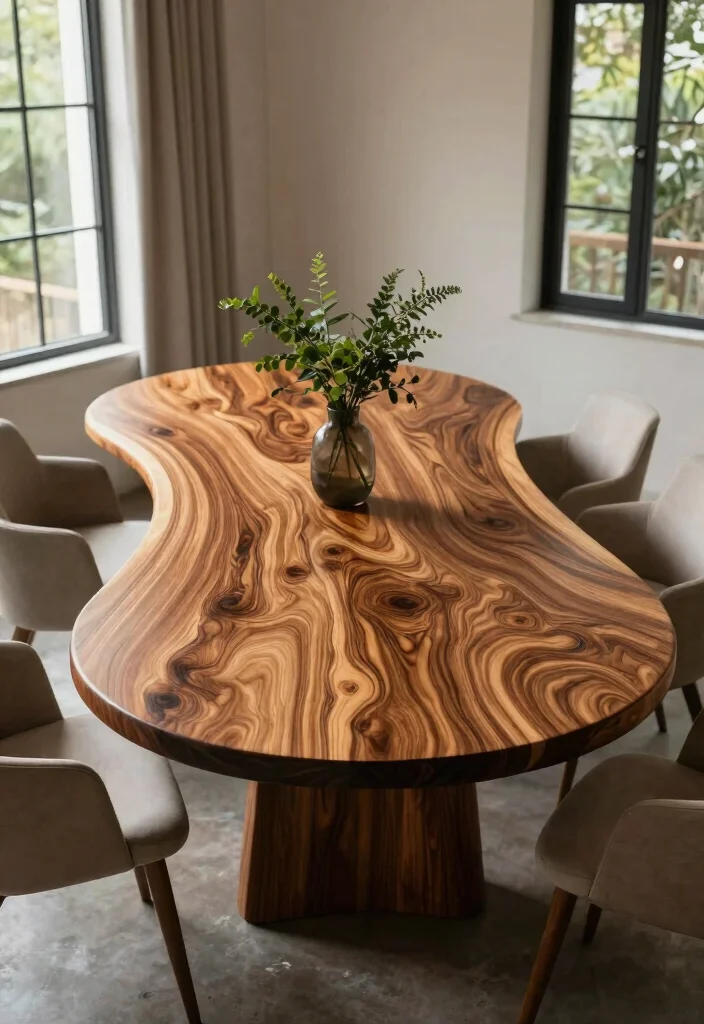17 Dining Table Oval Ideas With Soft Elegant Lines 32 17 Dining Table Oval Ideas With Soft Elegant Lines - 12. Nature-Inspired Live Edge 1