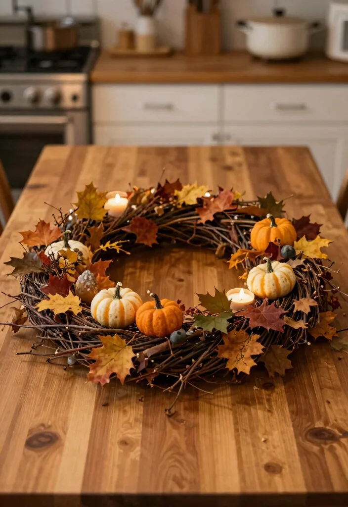 17 Fall Kitchen Table Decor Ideas With Warm Autumn Vibes 41 17 Fall Kitchen Table Decor Ideas With Warm Autumn Vibes - 11. Seasonal Wreaths 1