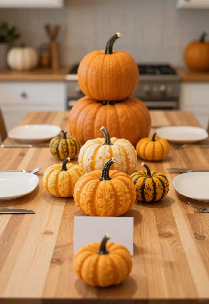17 Fall Kitchen Table Decor Ideas With Warm Autumn Vibes 56 17 Fall Kitchen Table Decor Ideas With Warm Autumn Vibes - 16. Creative Use of Pumpkins 1
