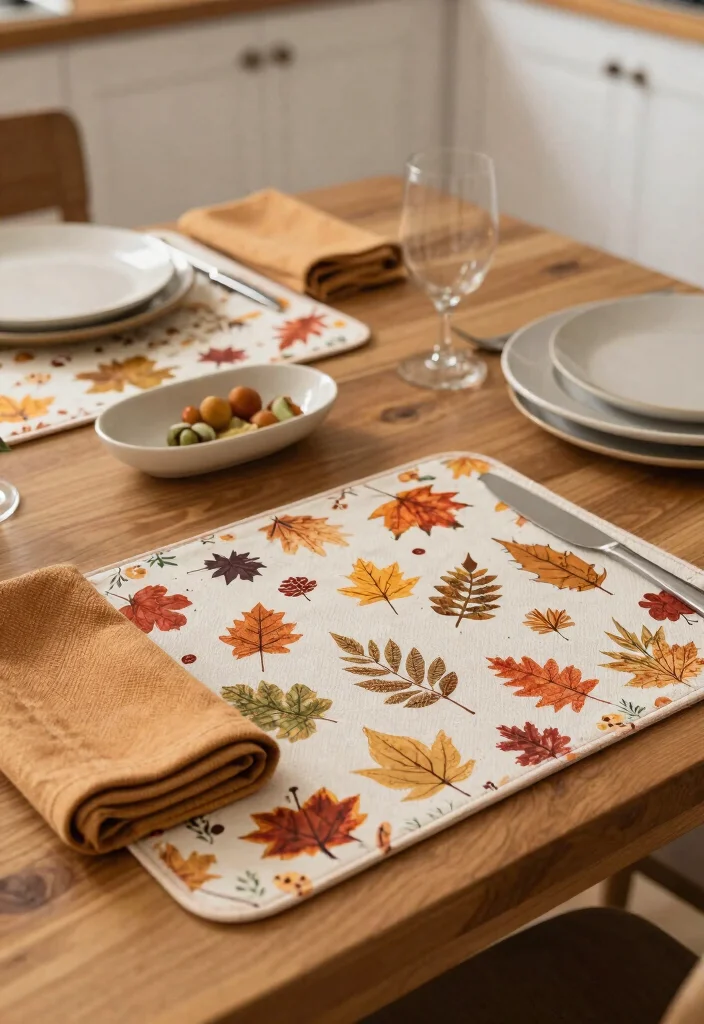 17 Fall Kitchen Table Decor Ideas With Warm Autumn Vibes 57 17 Fall Kitchen Table Decor Ideas With Warm Autumn Vibes - 17. Seasonal Themed Table Mats 1