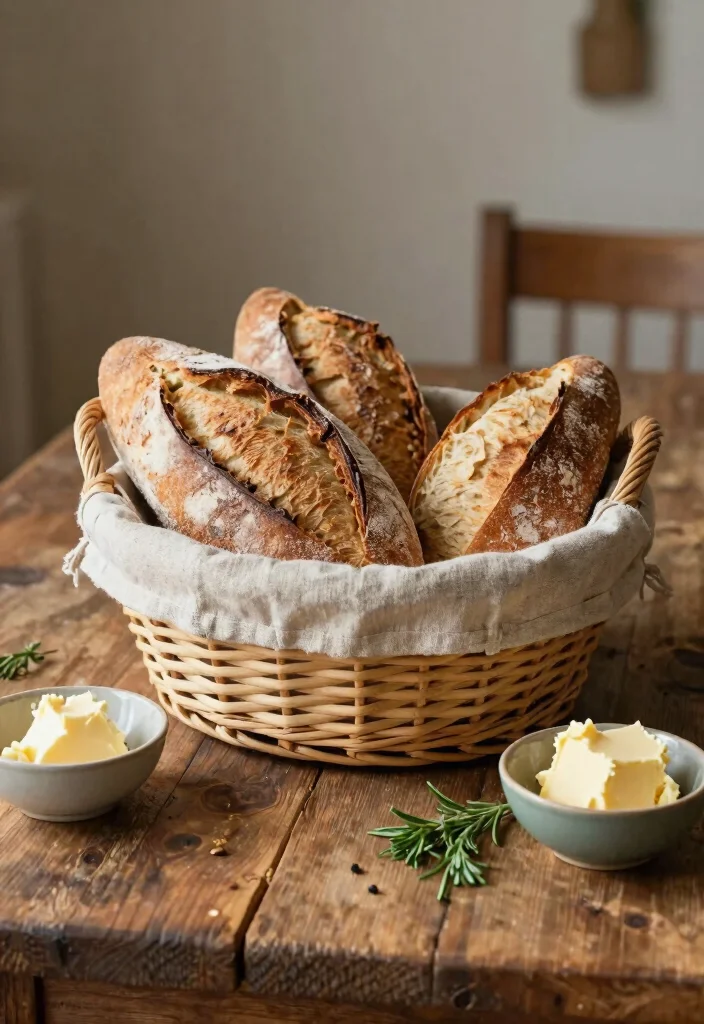 17 Farmhouse Table Decor Ideas With Rustic Charm 53 17 Farmhouse Table Decor Ideas With Rustic Charm - 13. Artisanal Bread Baskets 1
