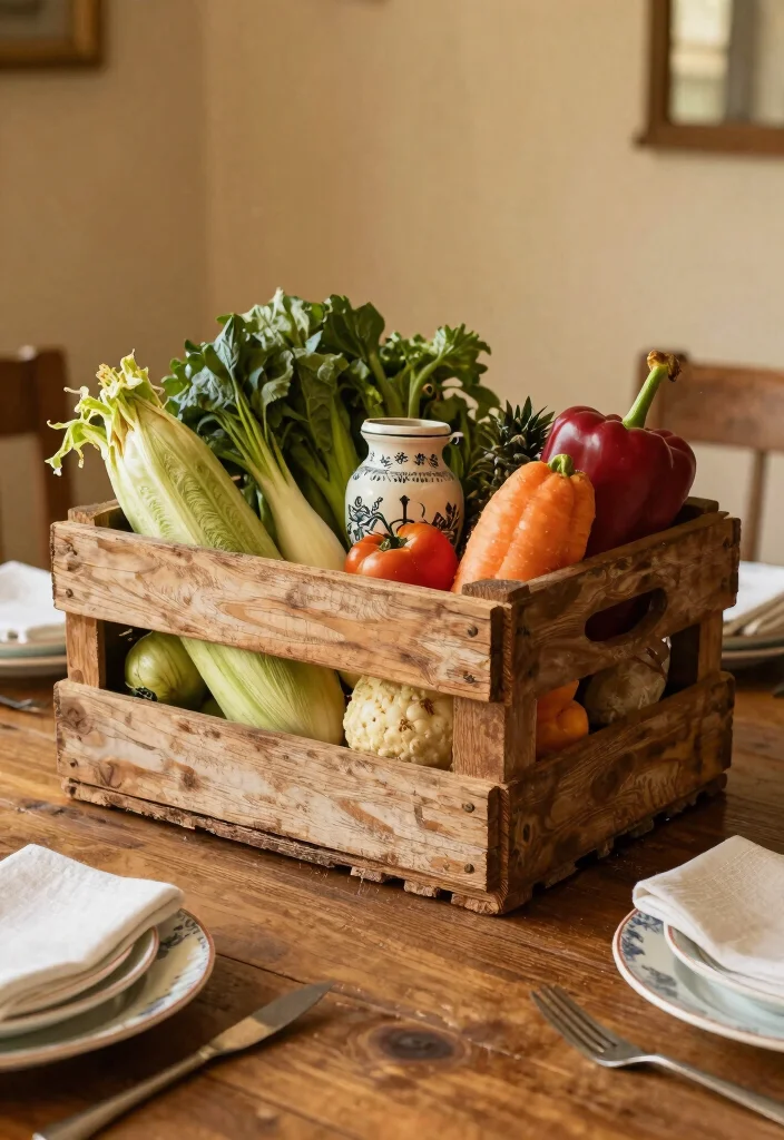 17 Farmhouse Table Decor Ideas With Rustic Charm 13 17 Farmhouse Table Decor Ideas With Rustic Charm - 3. Rustic Wooden Crates 1