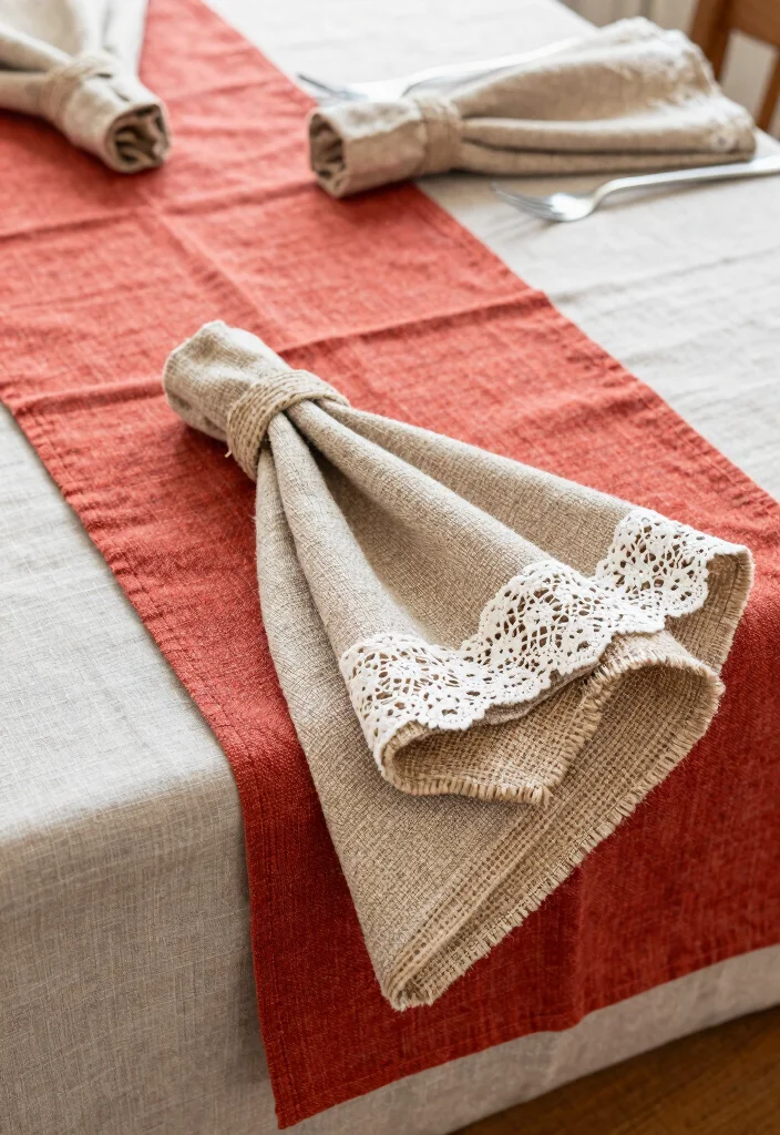 17 Farmhouse Table Decor Ideas With Rustic Charm 36 17 Farmhouse Table Decor Ideas With Rustic Charm - 6. Layered Textiles 1