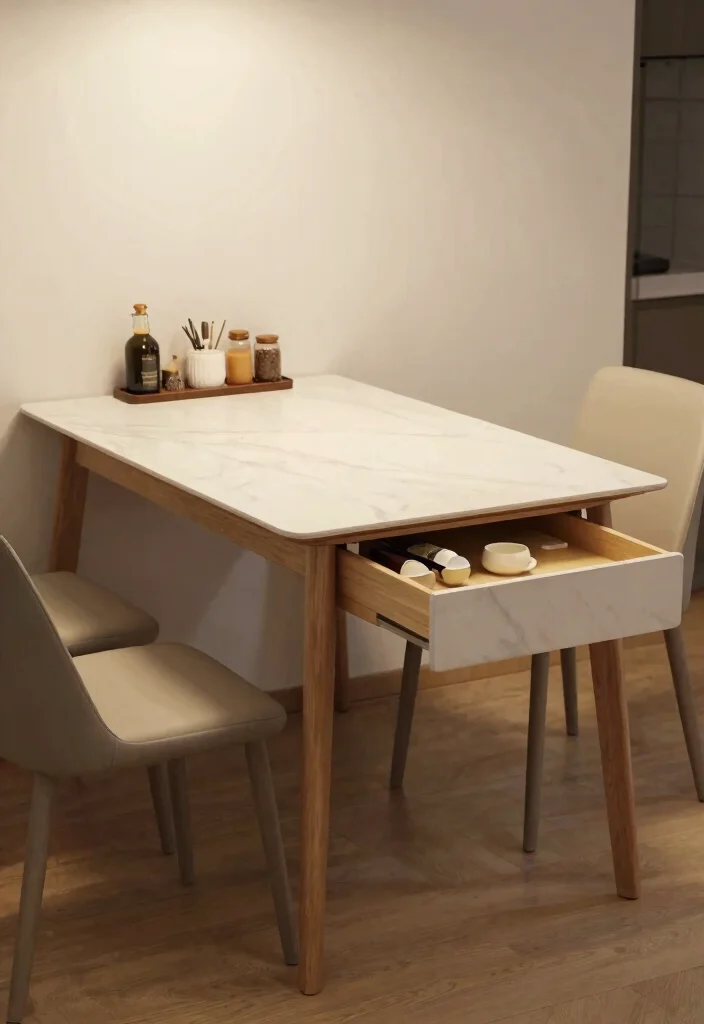 17 Floor Dining Table Ideas With Minimal Cozy Style 38 17 Floor Dining Table Ideas With Minimal Cozy Style - 8. Multifunctional Magic 1