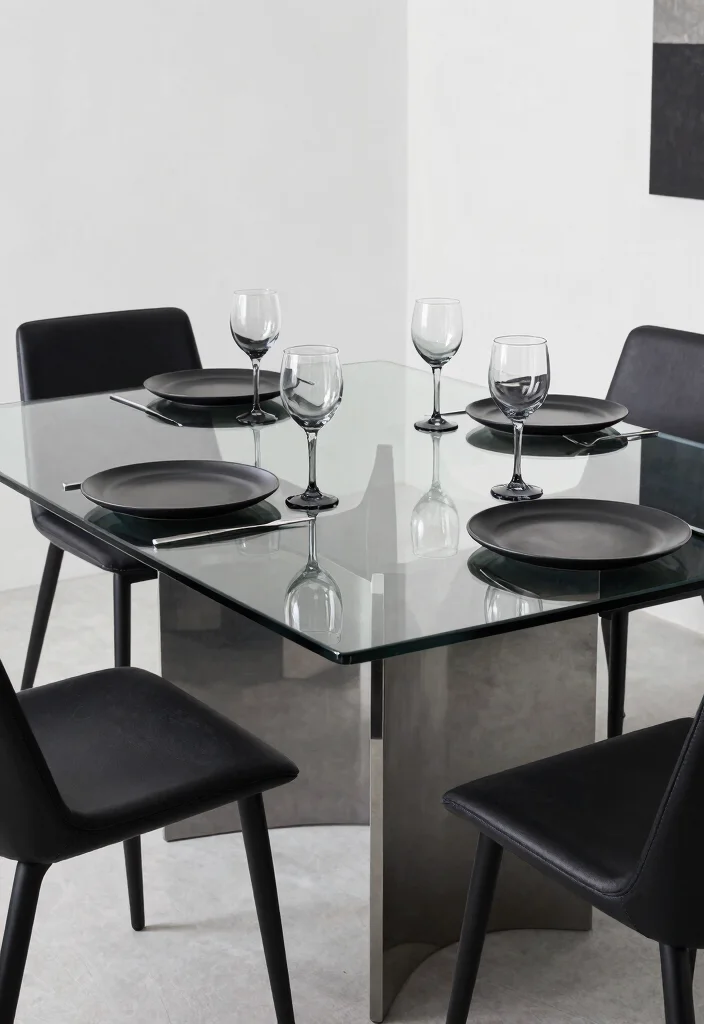 17 Glass Table Dining Room Ideas That Look Elegant - 10. Elegant Monochrome 1