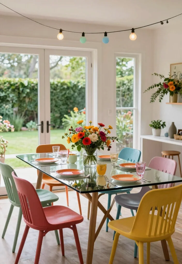 17 Glass Table Dining Room Ideas That Look Elegant - 11. Garden Party 1