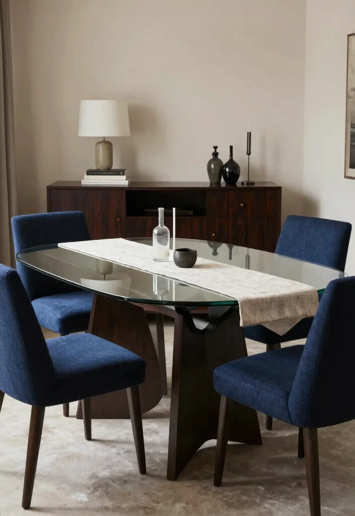 17 Glass Table Dining Room Ideas That Look Elegant - 7. Classy Contrast 1