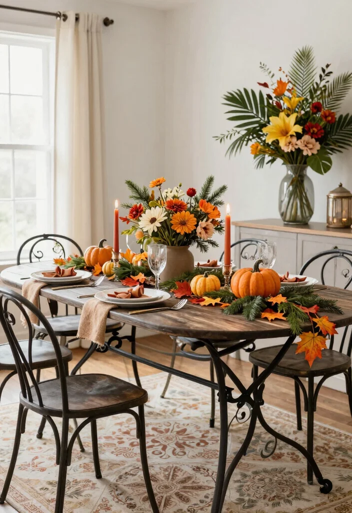 17 Wrought Iron Dining Table Ideas With Classic Detail 53 17 Wrought Iron Dining Table Ideas With Classic Detail - 13. Seasonal Decor 1