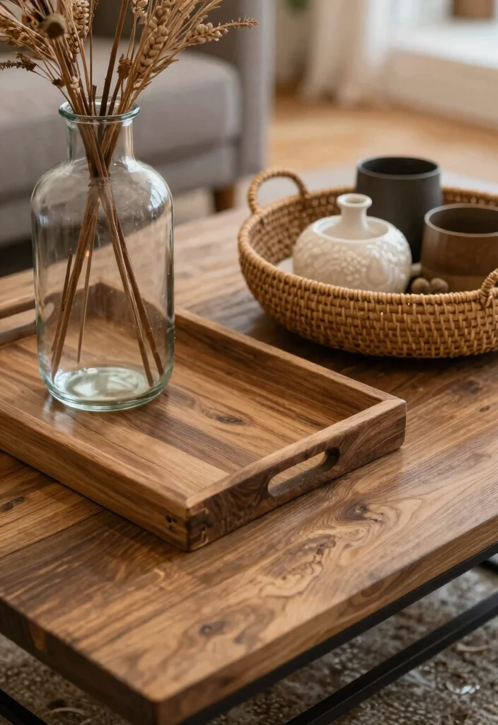 18 Farmhouse Coffee Table Decor Ideas With Cozy Layers - 10. Mix of Textures 1