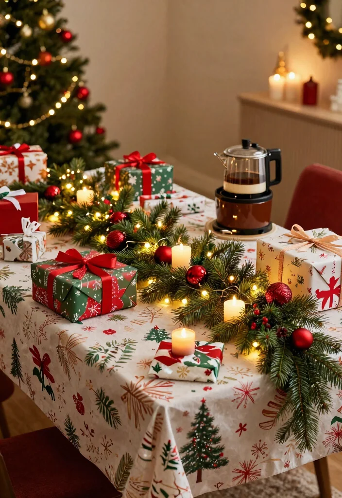 18 Gift Table Decor Ideas That Look Festive & Fun 7 18 Gift Table Decor Ideas That Look Festive & Fun - 7. Festive Holiday Cheer 1