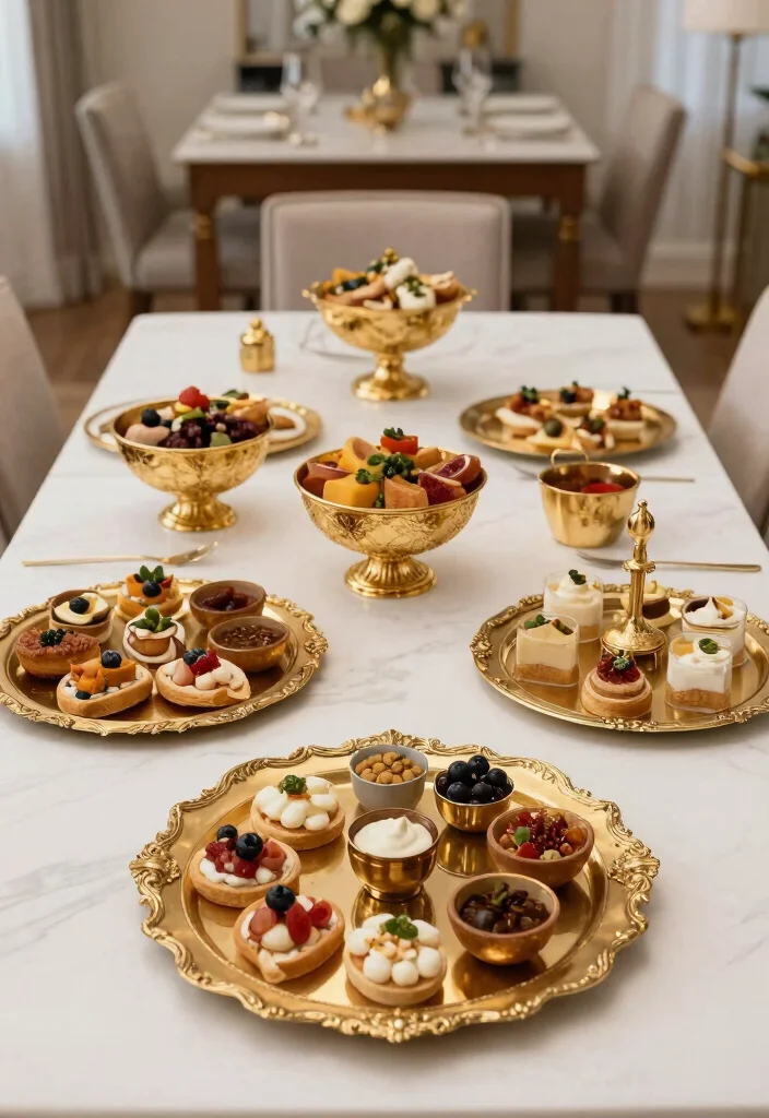 18 Gold Dining Table Ideas With Glamorous Shine 30 18 Gold Dining Table Ideas With Glamorous Shine - 10. Stunning Tabletop Displays 1