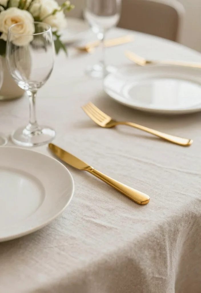 18 Gold Dining Table Ideas With Glamorous Shine 14 18 Gold Dining Table Ideas With Glamorous Shine - 4. Chic Gold Flatware 1