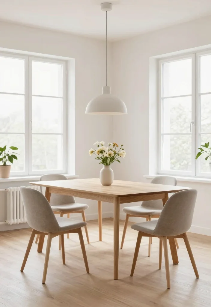 18 Light Wood Dining Room Table Ideas With Airy Feel - 1. Minimalist Scandinavian Table 1