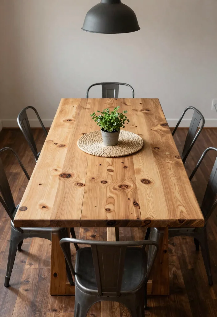 18 Light Wood Dining Room Table Ideas With Airy Feel - 2. Rustic-Modern Fusion 1