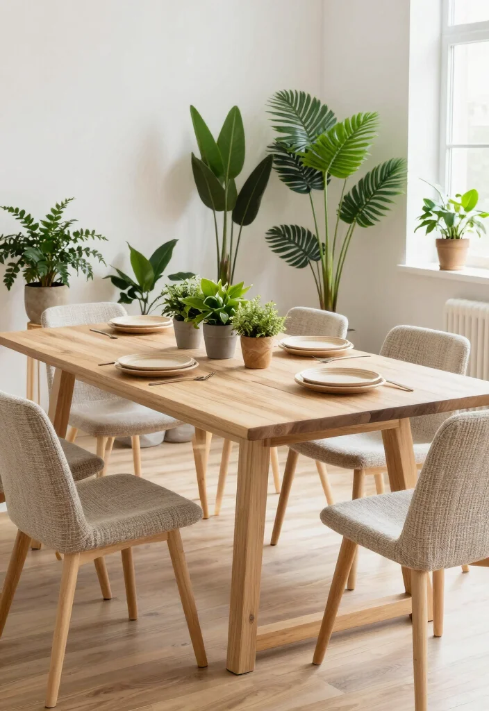 18 Light Wood Dining Room Table Ideas With Airy Feel - 8. Eco-Friendly Dining 1