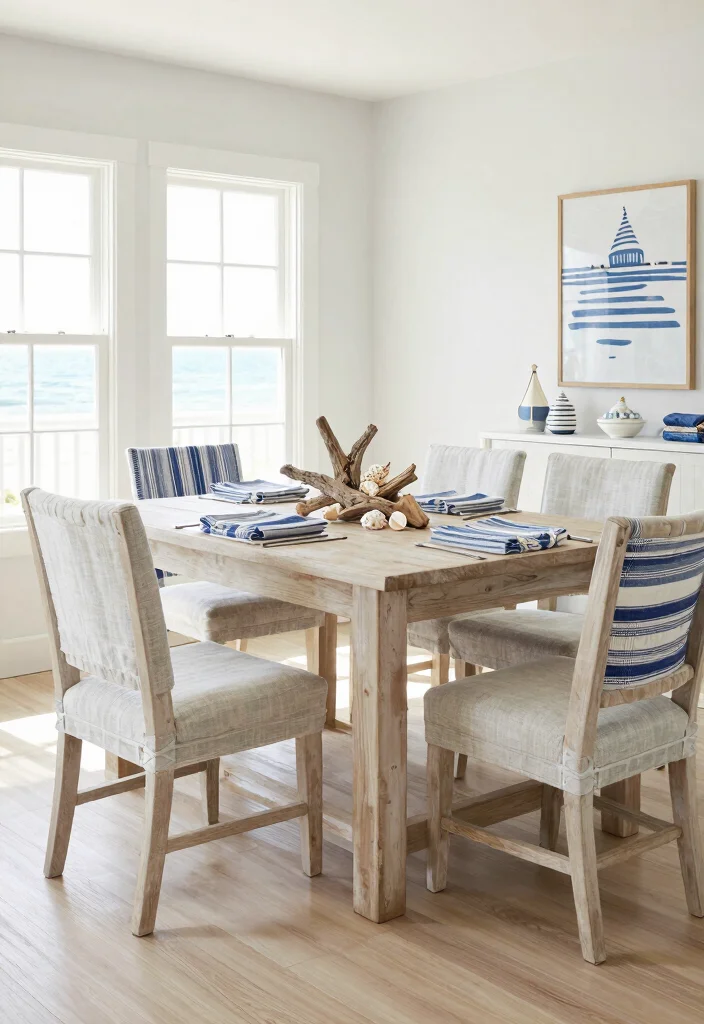 18 Light Wood Dining Room Table Ideas With Airy Feel - 9. Coastal Vibes 1