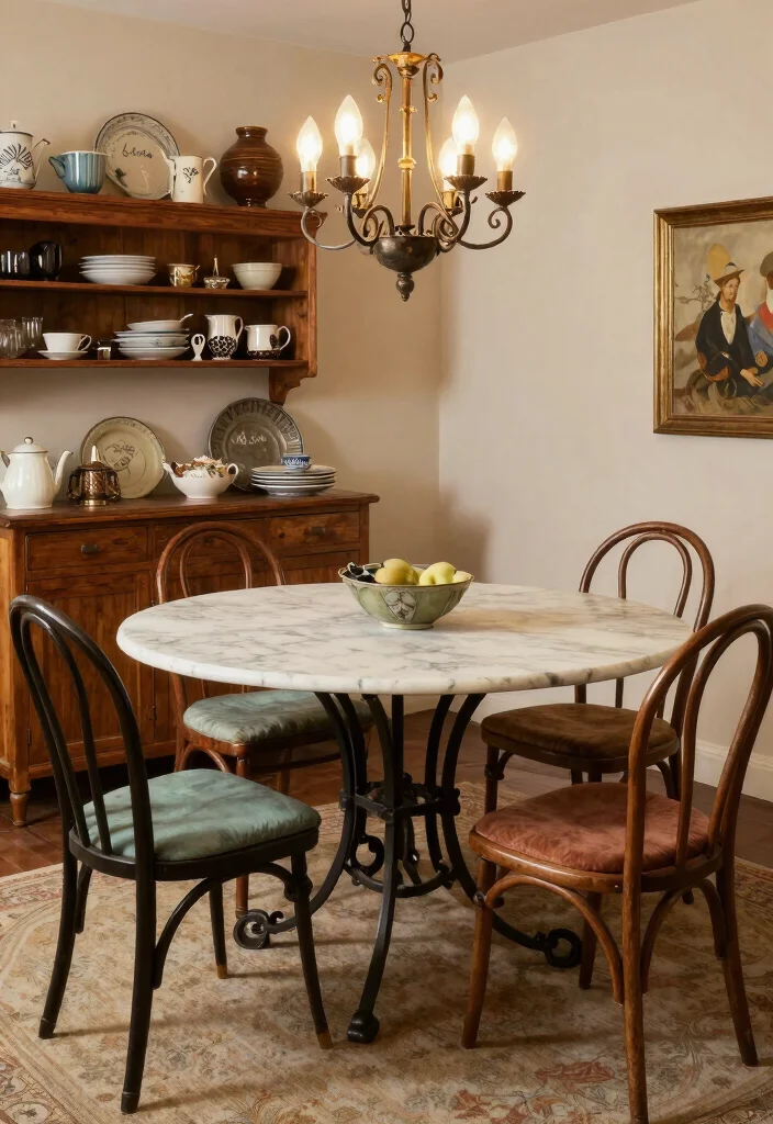 18 Marble Top Dining Table Modern Ideas With Luxe Appeal 16 18 Marble Top Dining Table Modern Ideas With Luxe Appeal - 6. Vintage-Inspired Marble Tables 1