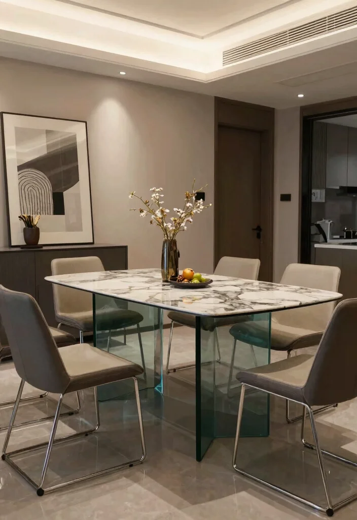 18 Marble Top Dining Table Modern Ideas With Luxe Appeal 28 18 Marble Top Dining Table Modern Ideas With Luxe Appeal - 8. Mixed-Materials Marvels 1