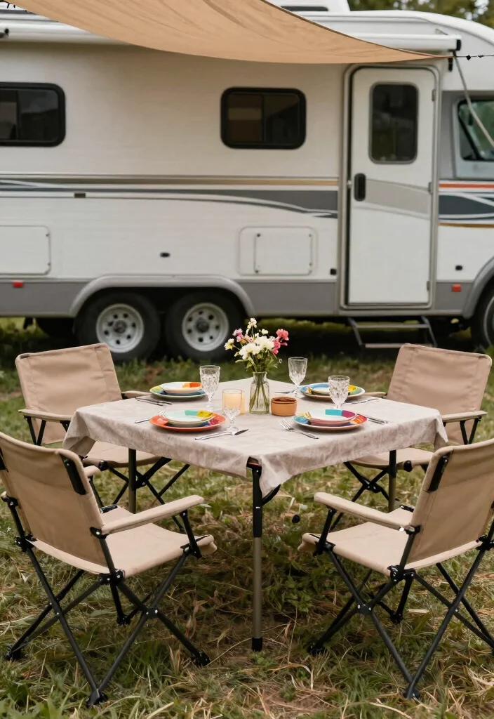18 RV Dining Table Ideas That Feel Smart & Stylish - 11. Portable Dining Tables 1