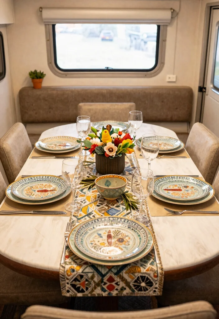 18 RV Dining Table Ideas That Feel Smart & Stylish - 18. Creative Table Décor Ideas 1