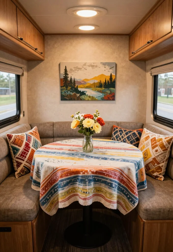 18 RV Dining Table Ideas That Feel Smart & Stylish - 2. Round Tables for Intimate Dining 1