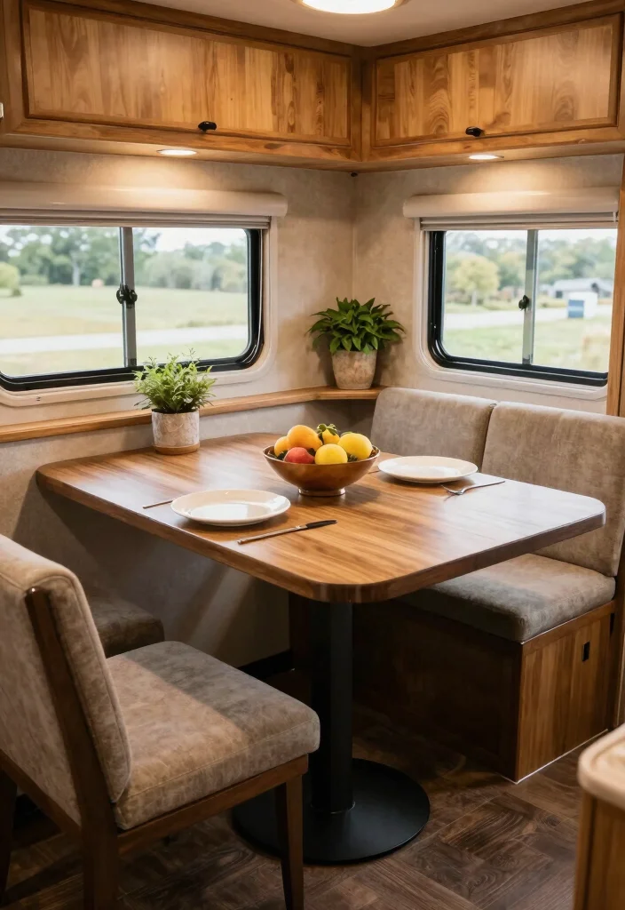 18 RV Dining Table Ideas That Feel Smart & Stylish - 5. Space-Saving Drop-Leaf Tables 1